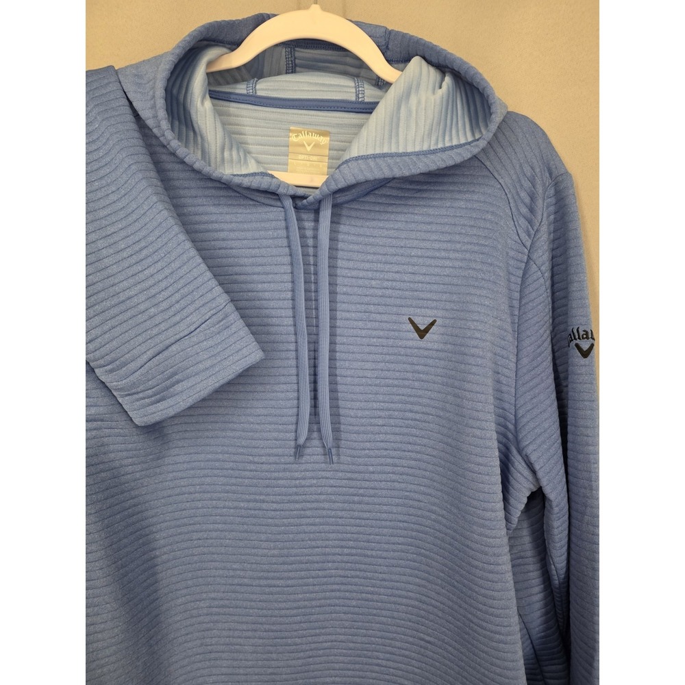 New Callaway Men L Opti-Dri UPF50 Peacoat Golf Hoodie Moisture Wicking Pullover